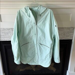Free people movement Singing in the Rain ☔️ Women's Light Green Hooded Jacket
